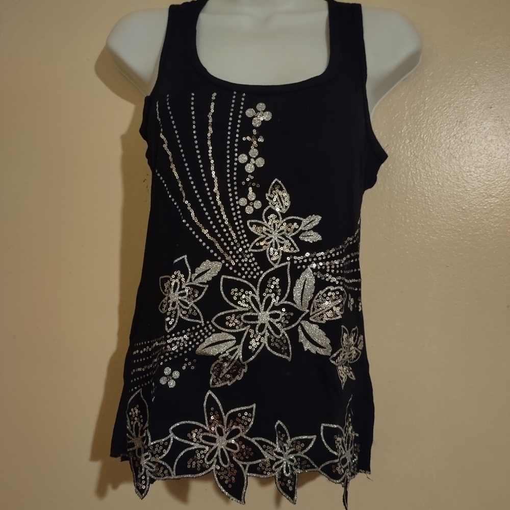 Sequined sleeveless top